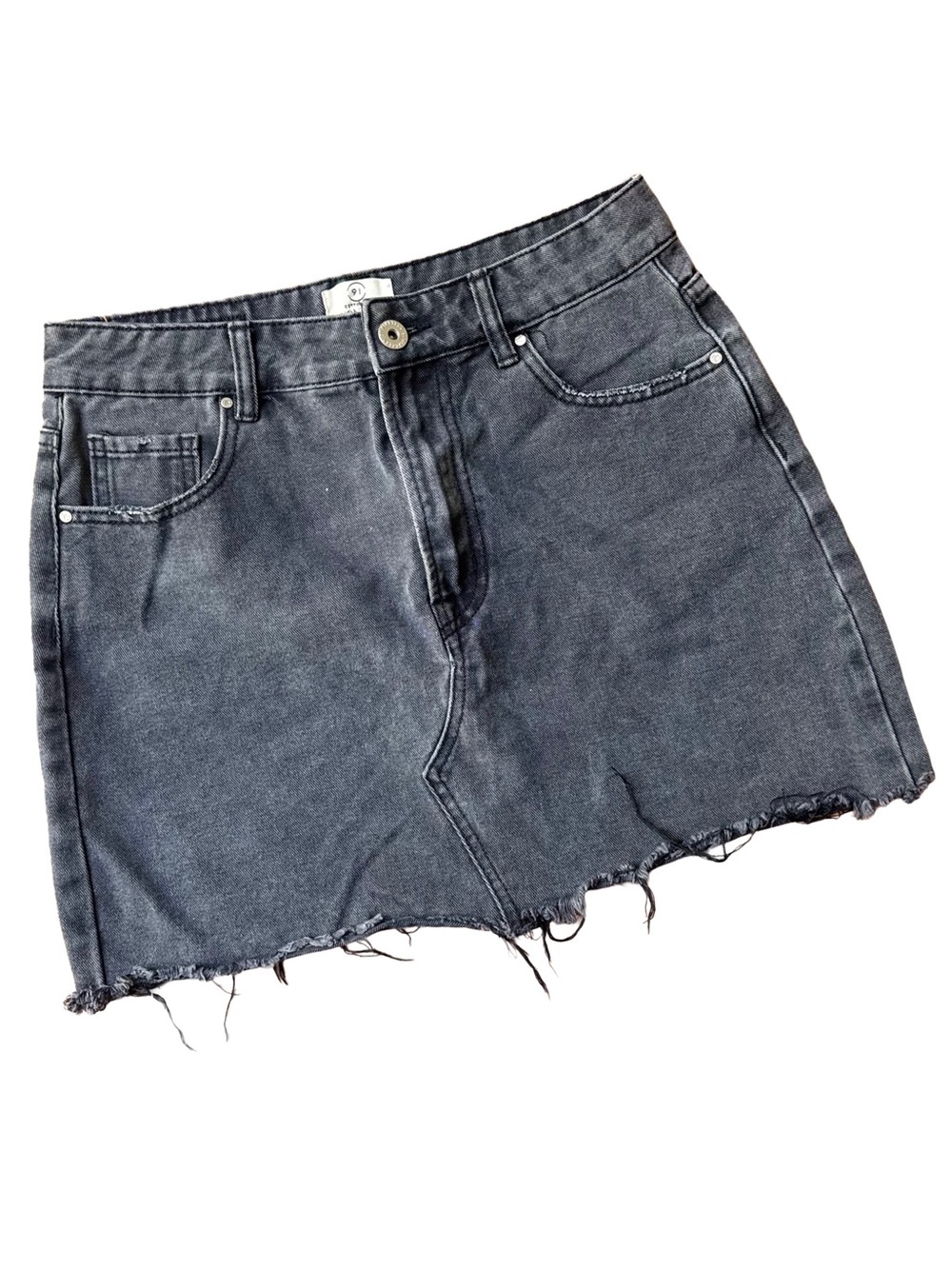 Cotton On Black Washed Denim Skirt